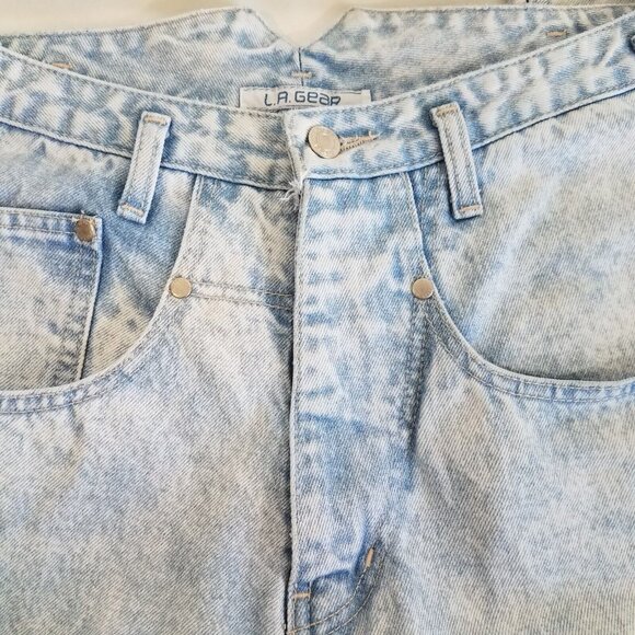LA Gear Vintage Baggy Y2K Jeans High Rise Tapered SIZE 9 Light Wash Skater - Picture 7 of 14